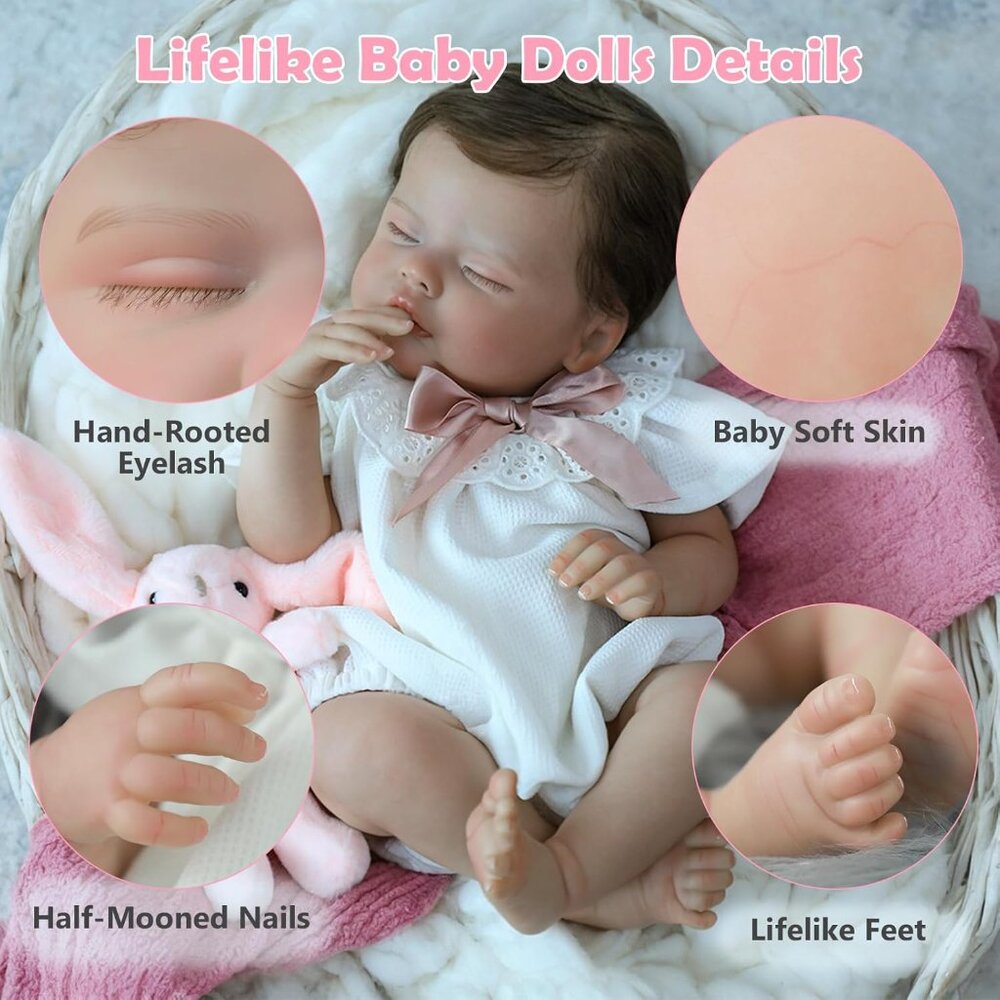 🆕20Inch Full Body Silicone Not Vinyl Reborn Baby Dolls Realistic Quinbee Girl - Picture 7 of 11